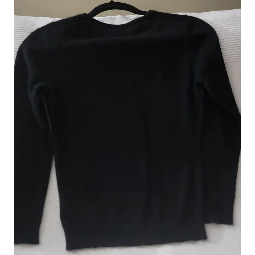 Charter‎ Club Luxury Black 100pre Cashmere V Neck Sweater XS softness authentic